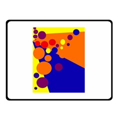 Blue And Orange Dots Double Sided Fleece Blanket (small) 