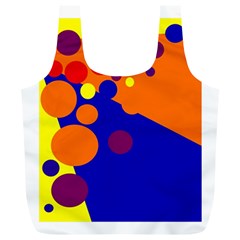 Blue And Orange Dots Full Print Recycle Bags (l)  by Valentinaart