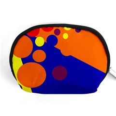 Blue And Orange Dots Accessory Pouches (medium)  by Valentinaart