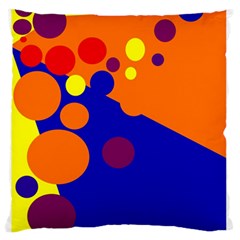 Blue And Orange Dots Large Flano Cushion Case (two Sides) by Valentinaart