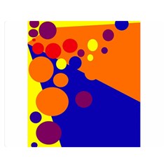 Blue And Orange Dots Double Sided Flano Blanket (medium) 