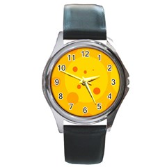 Abstract Sun Round Metal Watch by Valentinaart