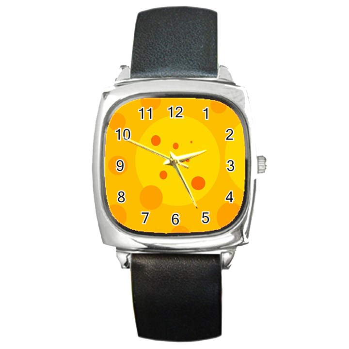 Abstract sun Square Metal Watch