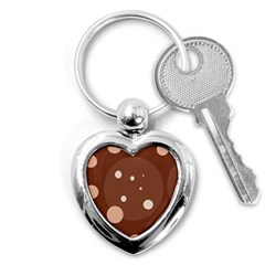 Brown Abstract Design Key Chains (heart)  by Valentinaart