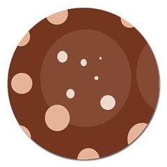 Brown Abstract Design Magnet 5  (round) by Valentinaart