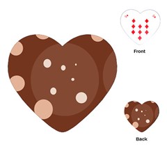 Brown Abstract Design Playing Cards (heart) 