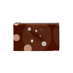 Brown Abstract Design Cosmetic Bag (small)  by Valentinaart