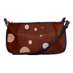 Brown Abstract Design Shoulder Clutch Bags by Valentinaart