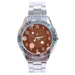 Brown Abstract Design Stainless Steel Analogue Watch by Valentinaart