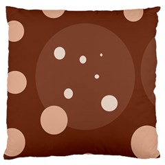 Brown Abstract Design Large Cushion Case (two Sides) by Valentinaart