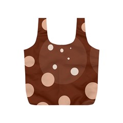 Brown Abstract Design Full Print Recycle Bags (s)  by Valentinaart