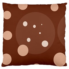 Brown Abstract Design Large Flano Cushion Case (two Sides) by Valentinaart