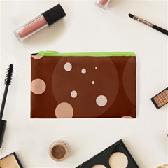 Brown Abstract Design Cosmetic Bag (xs) by Valentinaart