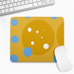 Blue And Yellow Moon Large Mousepads by Valentinaart