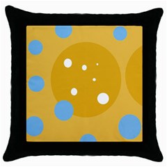 Blue And Yellow Moon Throw Pillow Case (black) by Valentinaart