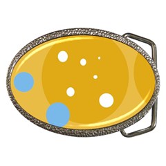 Blue And Yellow Moon Belt Buckles by Valentinaart