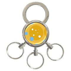 Blue And Yellow Moon 3-ring Key Chains by Valentinaart