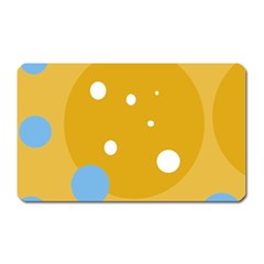 Blue And Yellow Moon Magnet (rectangular) by Valentinaart