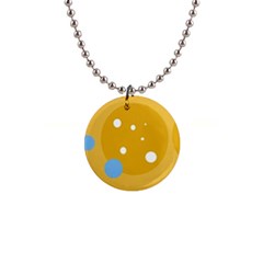 Blue And Yellow Moon Button Necklaces by Valentinaart