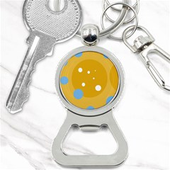 Blue And Yellow Moon Bottle Opener Key Chains by Valentinaart