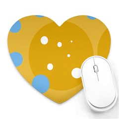 Blue And Yellow Moon Heart Mousepads by Valentinaart