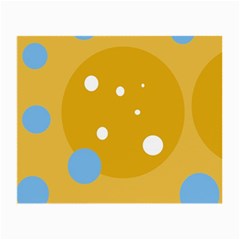 Blue And Yellow Moon Small Glasses Cloth (2-side) by Valentinaart