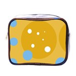 Blue and yellow moon Mini Toiletries Bags Front