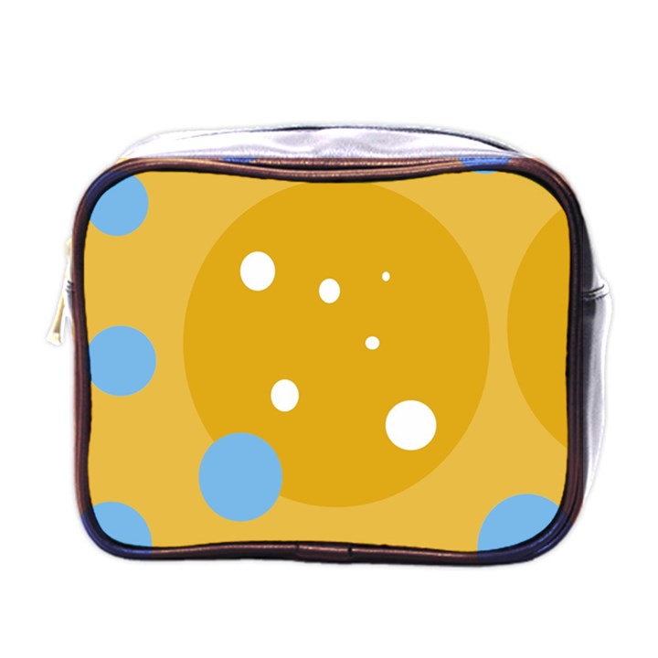 Blue and yellow moon Mini Toiletries Bags