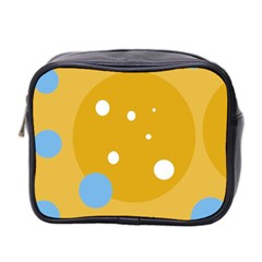 Blue And Yellow Moon Mini Toiletries Bag 2-side by Valentinaart