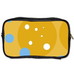 Blue And Yellow Moon Toiletries Bags 2-side by Valentinaart