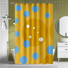 Blue And Yellow Moon Shower Curtain 48  X 72  (small) 