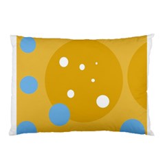 Blue And Yellow Moon Pillow Case (two Sides)