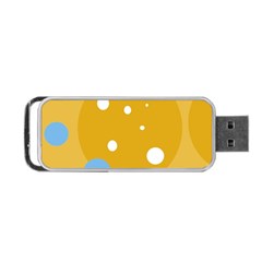 Blue And Yellow Moon Portable Usb Flash (one Side)