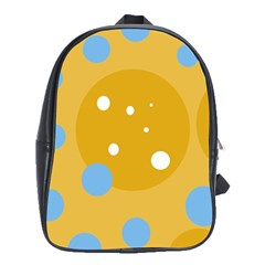 Blue And Yellow Moon School Bags (xl)  by Valentinaart