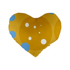 Blue And Yellow Moon Standard 16  Premium Heart Shape Cushions by Valentinaart