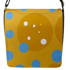 Blue And Yellow Moon Flap Messenger Bag (s) by Valentinaart