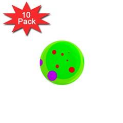 Green and purple dots 1  Mini Magnet (10 pack) 