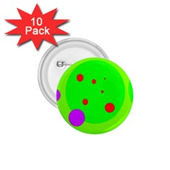 Green and purple dots 1.75  Buttons (10 pack)