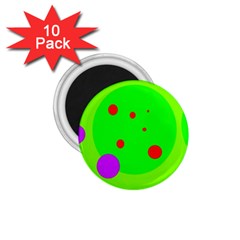 Green and purple dots 1.75  Magnets (10 pack) 