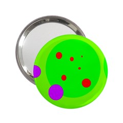 Green And Purple Dots 2 25  Handbag Mirrors by Valentinaart