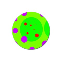 Green and purple dots Magnet 3  (Round)