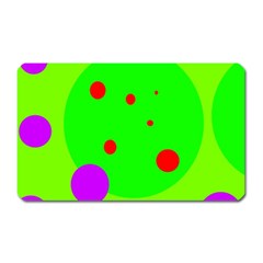 Green And Purple Dots Magnet (rectangular) by Valentinaart