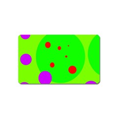 Green and purple dots Magnet (Name Card)