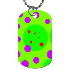 Green and purple dots Dog Tag (One Side)