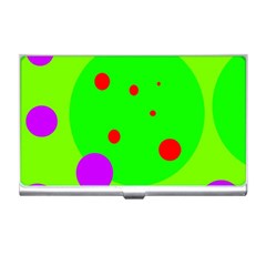 Green and purple dots Business Card Holders