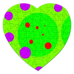 Green and purple dots Jigsaw Puzzle (Heart)