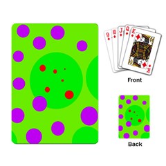 Green and purple dots Playing Card