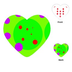 Green And Purple Dots Playing Cards (heart) 