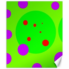 Green and purple dots Canvas 8  x 10 