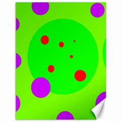 Green and purple dots Canvas 12  x 16  